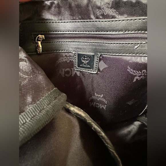 MCM Authentic Visetos Gold Studded Stark Backpack - Picture 7 of 17